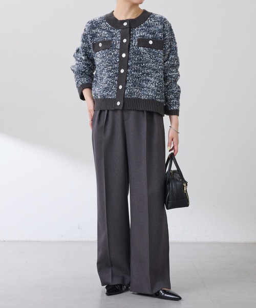 ツイードライクニットジャケット（カーディガン/ボレロ