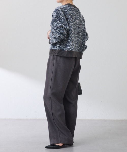 COLLAGE GALLARDAGALANTE(コラージュガリャルダガランテ)の「ツイードライクニットジャケット(カーディガン/ボレロ・レディース・ベージュ/チャコールグレー・FREE)」の8枚目の写真