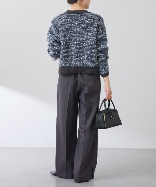 COLLAGE GALLARDAGALANTE(コラージュガリャルダガランテ)の「ツイードライクニットジャケット(カーディガン/ボレロ・レディース・ベージュ/チャコールグレー・FREE)」の9枚目の写真