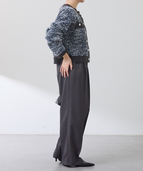 COLLAGE GALLARDAGALANTE(コラージュガリャルダガランテ)の「ツイードライクニットジャケット(カーディガン/ボレロ・レディース・ベージュ/チャコールグレー・FREE)」の10枚目の写真