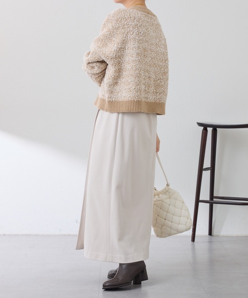 COLLAGE GALLARDAGALANTE(コラージュガリャルダガランテ)の「ツイードライクニットジャケット(カーディガン/ボレロ・レディース・ベージュ/チャコールグレー・FREE)」の16枚目の写真