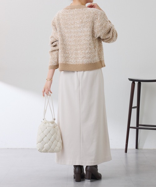 COLLAGE GALLARDAGALANTE(コラージュガリャルダガランテ)の「ツイードライクニットジャケット(カーディガン/ボレロ・レディース・ベージュ/チャコールグレー・FREE)」の17枚目の写真