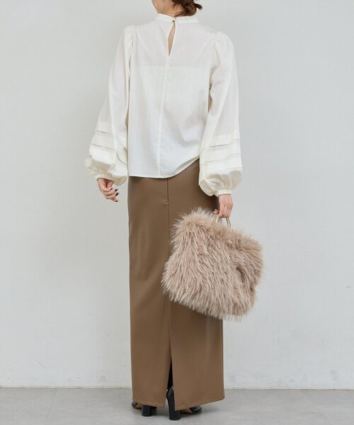 GALLARDAGALANTE（ガリャルダガランテ）の「タックスリーブブラウス（シャツ/ブラウス・レディース・ブラック/ホワイト・FREE）」の8枚目の写真