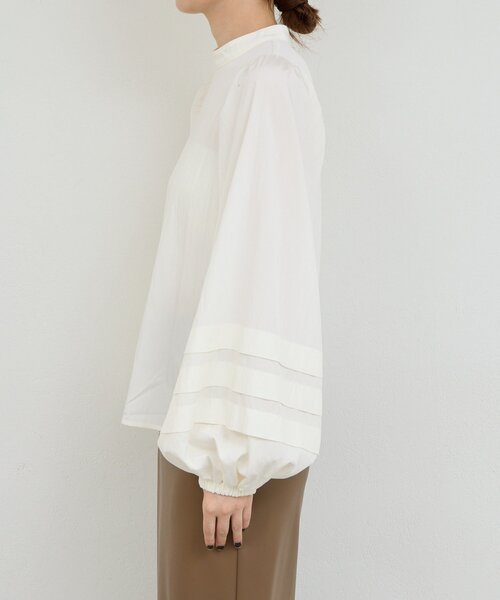 GALLARDAGALANTE（ガリャルダガランテ）の「タックスリーブブラウス（シャツ/ブラウス・レディース・ブラック/ホワイト・FREE）」の4枚目の写真