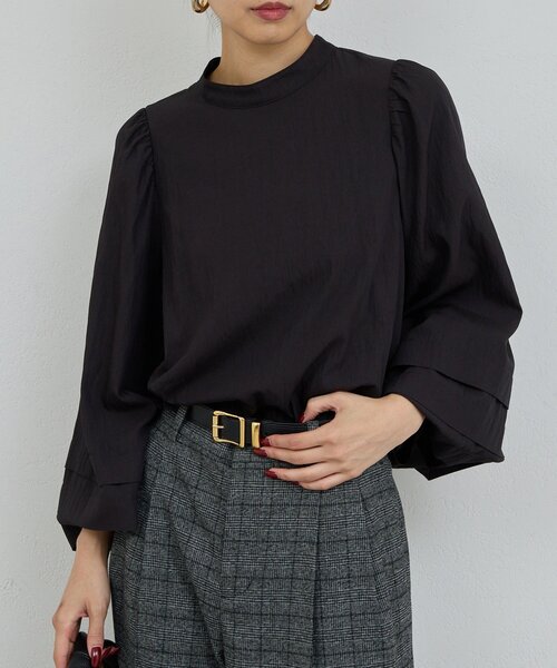 GALLARDAGALANTE（ガリャルダガランテ）の「タックスリーブブラウス（シャツ/ブラウス・レディース・ブラック/ホワイト・FREE）」の18枚目の写真