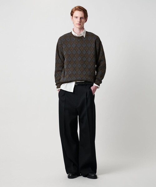 BEAUTY&YOUTH UNITED ARROWS（ビューティーアンドユースユナイテッドアローズ）の「ロンバス パターン クルーネック ニット ウォッシャブル（ニット/セーター・メンズ・ダークグレー/ライトグレー・XL/M/L/S）」の5枚目の写真