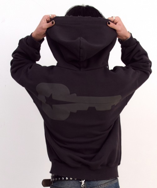 KEYMISERY(キーミザリー)の「A'GEM/9 × .kom 『KEYMISERY/キーミザリー』 STAR KEY'S VINTAGE ZIP-UP HOODIE/ヴィンテージ デザイン短丈ジップアップパーカー(パーカー・メンズ・チャコールグレー・S)」の6枚目の写真