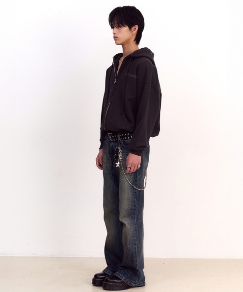 KEYMISERY(キーミザリー)の「A'GEM/9 × .kom 『KEYMISERY/キーミザリー』 STAR KEY'S VINTAGE ZIP-UP HOODIE/ヴィンテージ デザイン短丈ジップアップパーカー(パーカー・メンズ・チャコールグレー・S)」の9枚目の写真