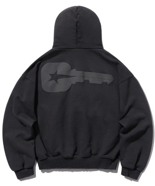 KEYMISERY(キーミザリー)の「A'GEM/9 × .kom 『KEYMISERY/キーミザリー』 STAR KEY'S VINTAGE ZIP-UP HOODIE/ヴィンテージ デザイン短丈ジップアップパーカー(パーカー・メンズ・チャコールグレー・S)」の16枚目の写真