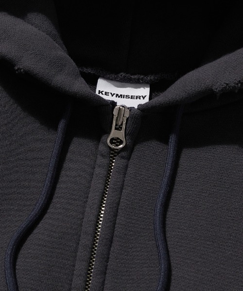 KEYMISERY(キーミザリー)の「A'GEM/9 × .kom 『KEYMISERY/キーミザリー』 STAR KEY'S VINTAGE ZIP-UP HOODIE/ヴィンテージ デザイン短丈ジップアップパーカー(パーカー・メンズ・チャコールグレー・S)」の13枚目の写真
