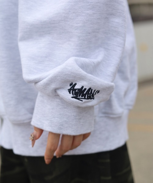 ATMARK（アットマーク）の「《2サイズ展開　/　UNISEX　》ATMARK クラウンロゴラインストーンスウェットジップパーカー　クラック加工　セットアップ可能（パーカー・レディース・ホワイト/ネイビー/チャコール・L/M）」の13枚目の写真