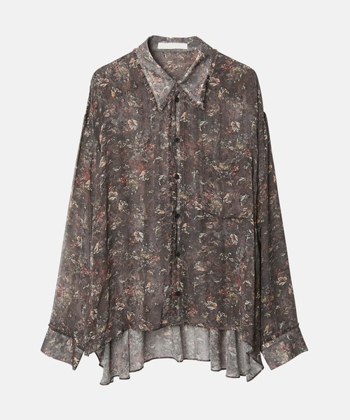 IRENENNE(アイレネ)の「シアーシャツw/フローラル&ミネラルプリント / Sheer Shirt w/Floral & Mineral Print(シャツ/ブラウス・レディース・ライトピンク/ブラウン・36/38)」の1枚目の写真