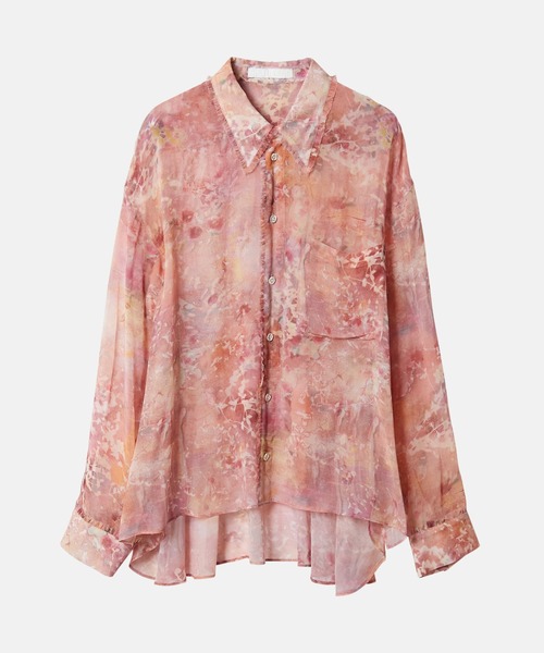 IRENENNE(アイレネ)の「シアーシャツw/フローラル&ミネラルプリント / Sheer Shirt w/Floral & Mineral Print(シャツ/ブラウス・レディース・ライトピンク/ブラウン・36/38)」の2枚目の写真