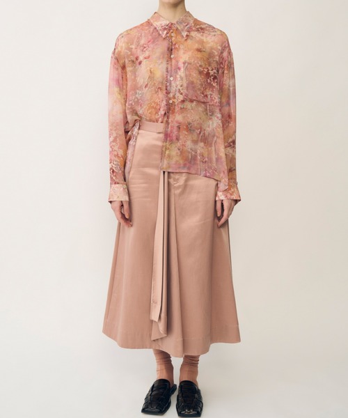 IRENENNE(アイレネ)の「シアーシャツw/フローラル&ミネラルプリント / Sheer Shirt w/Floral & Mineral Print(シャツ/ブラウス・レディース・ライトピンク/ブラウン・36/38)」の7枚目の写真