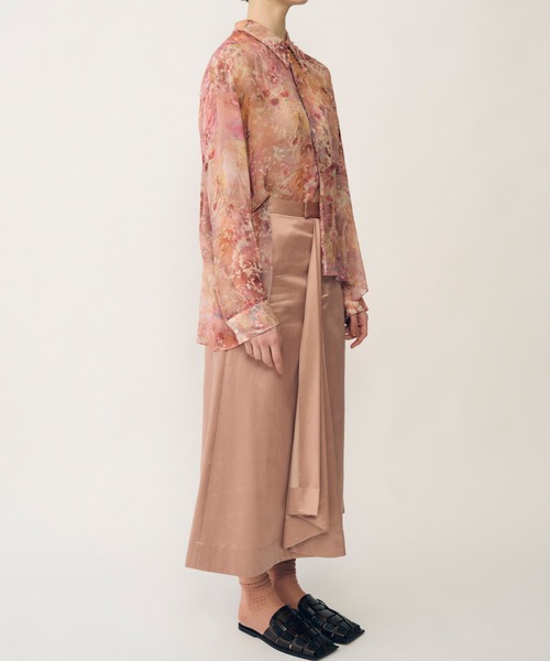 IRENENNE(アイレネ)の「シアーシャツw/フローラル&ミネラルプリント / Sheer Shirt w/Floral & Mineral Print(シャツ/ブラウス・レディース・ライトピンク/ブラウン・36/38)」の6枚目の写真