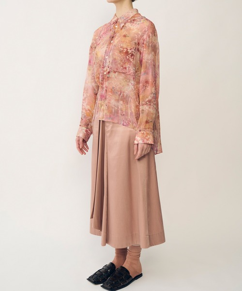 IRENENNE(アイレネ)の「シアーシャツw/フローラル&ミネラルプリント / Sheer Shirt w/Floral & Mineral Print(シャツ/ブラウス・レディース・ライトピンク/ブラウン・36/38)」の5枚目の写真