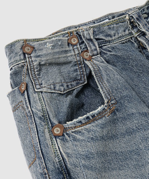 DAIRIKU(ダイリク)の「Free Stich Draiping Wide Pants(デニムパンツ・メンズ・インディゴブルー・27(S)/29(M))」の4枚目の写真