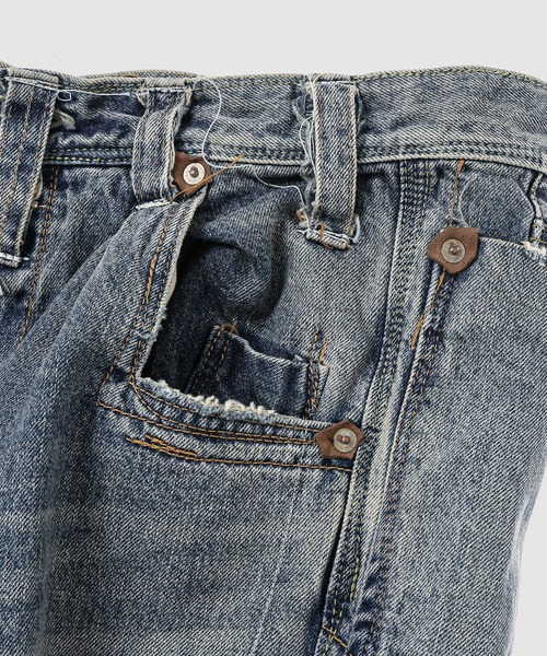 DAIRIKU(ダイリク)の「Free Stich Draiping Wide Pants(デニムパンツ・メンズ・インディゴブルー・27(S)/29(M))」の5枚目の写真