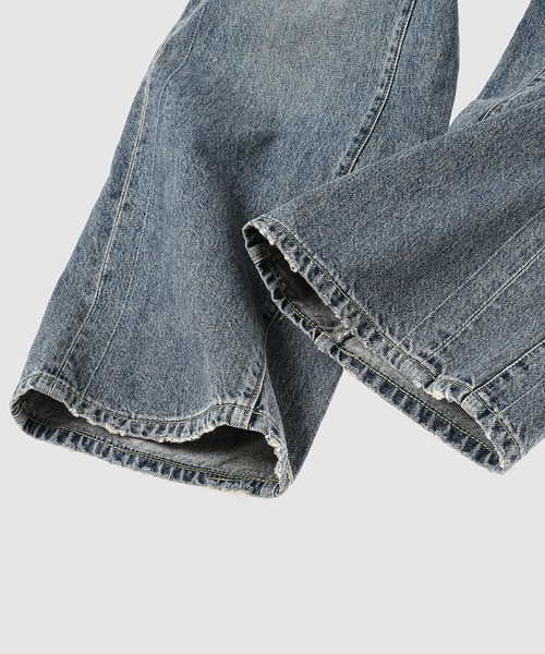 DAIRIKU(ダイリク)の「Free Stich Draiping Wide Pants(デニムパンツ・メンズ・インディゴブルー・27(S)/29(M))」の6枚目の写真