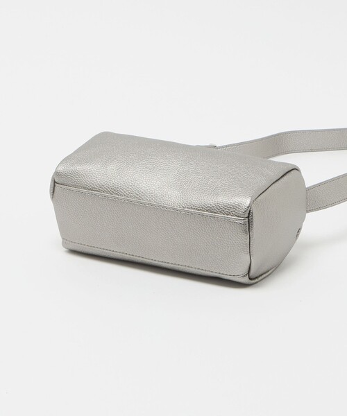 UNITED ARROWS ACATE ショルダーバッグ グレー レザーライク スクエアショルダーバッグ ＜A DAY IN THE LIFE