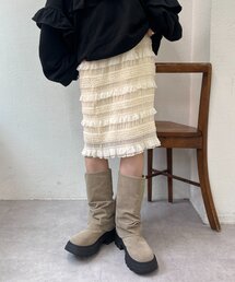 w closet | シャーリングミディ丈スカート(スカート)