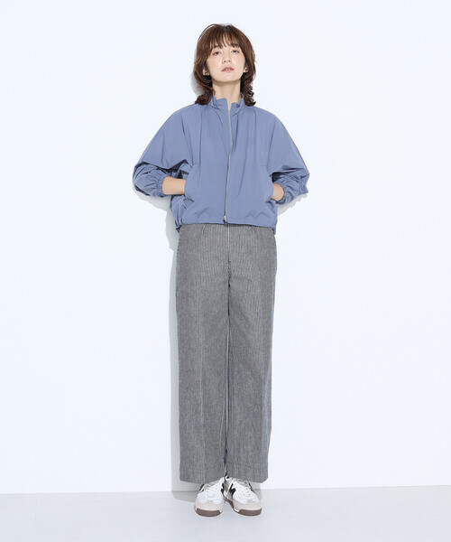 COMME CA Wardrobe(コムサワードローブ)の「〔 +サイズ 〕ヒッコリーストライプ パンツ(スラックス・レディース・ネイビー/キナリ・13号)」の17枚目の写真