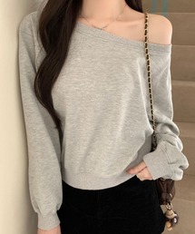 スウェット オフショルダー」に該当するトップス（グレー/灰色系