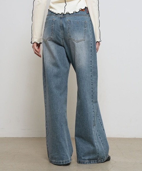 GENERAL IDEA（ジェネラルアイデア）の「【GENERAL IDEA】スナップワイドデニムパンツ / SNAP DETAIL WIDE DENIM PANTS（デニムパンツ・レディース・ブラック/ネイビー・L/M/S）」の20枚目の写真