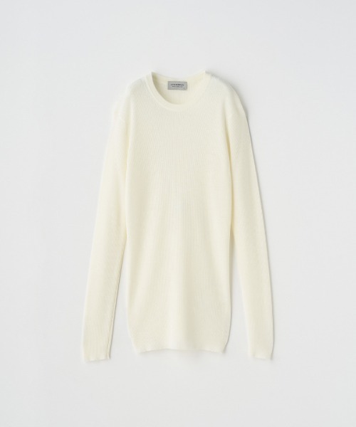 JOHN SMEDLEY(ジョンスメドレー)の「クルーネック リブ長袖プルオーバー(ニット/セーター・レディース・グレー系その他/ブラック/レッド系その他/ホワイト/ダークネイビー・S/XS)」の2枚目の写真