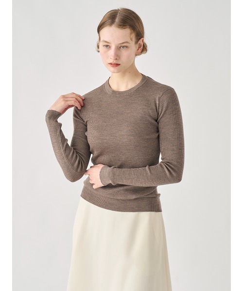 JOHN SMEDLEY(ジョンスメドレー)の「クルーネック リブ長袖プルオーバー(ニット/セーター・レディース・グレー系その他/ブラック/レッド系その他/ホワイト/ダークネイビー・S/XS)」の10枚目の写真