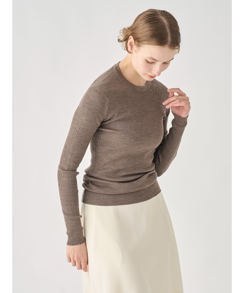 JOHN SMEDLEY(ジョンスメドレー)の「クルーネック リブ長袖プルオーバー(ニット/セーター・レディース・グレー系その他/ブラック/レッド系その他/ホワイト/ダークネイビー・S/XS)」の11枚目の写真