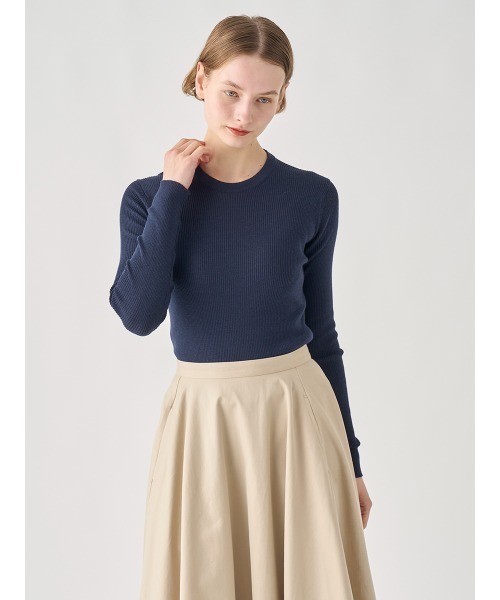 538 新品 ジョンスメドレー クルーネック長袖コットンニットプルオーバー S クルーネック長袖ニットプルオーバー（ニット/セーター）｜JOHN