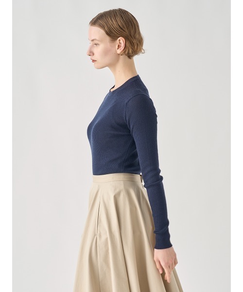 JOHN SMEDLEY(ジョンスメドレー)の「クルーネック リブ長袖プルオーバー(ニット/セーター・レディース・グレー系その他/ブラック/レッド系その他/ホワイト/ダークネイビー・S/XS)」の16枚目の写真