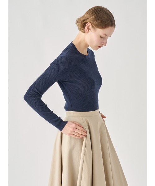 JOHN SMEDLEY(ジョンスメドレー)の「クルーネック リブ長袖プルオーバー(ニット/セーター・レディース・グレー系その他/ブラック/レッド系その他/ホワイト/ダークネイビー・S/XS)」の19枚目の写真