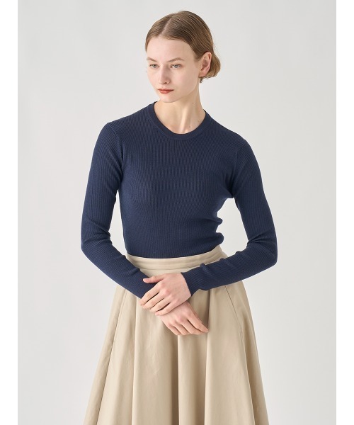 JOHN SMEDLEY(ジョンスメドレー)の「クルーネック リブ長袖プルオーバー(ニット/セーター・レディース・グレー系その他/ブラック/レッド系その他/ホワイト/ダークネイビー・S/XS)」の20枚目の写真