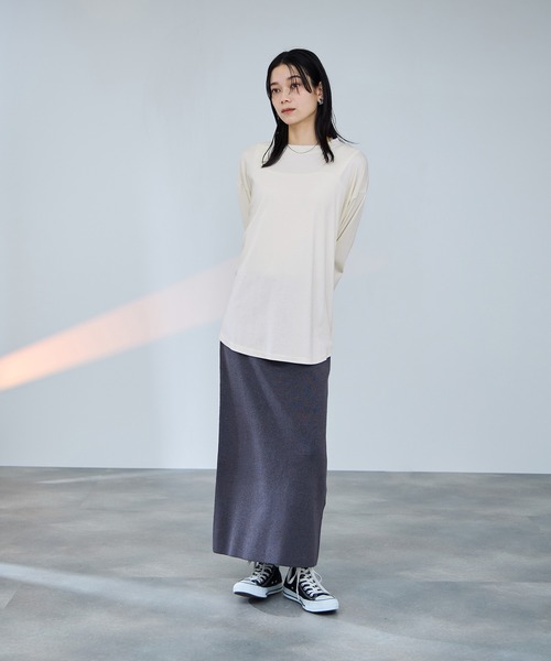 Mac-House(マックハウス)の「milli del'air オーバーサイズカットソー(Tシャツ/カットソー・レディース・オフホワイト/ブラック/イエロー・M)」の10枚目の写真
