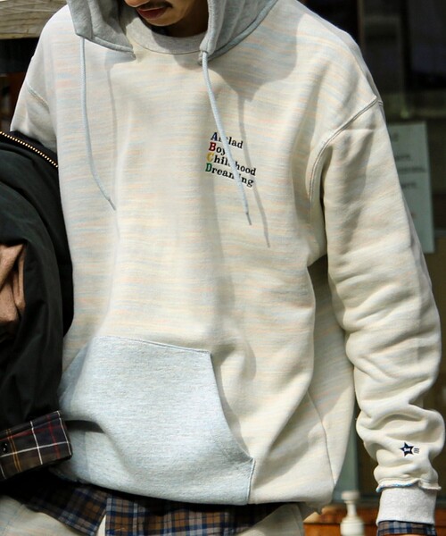 GLOSTER（グロスター）の「【BOY BACK FANCYシリーズ】スウェットフーディ（パーカー・メンズ・ブラック/ライトグレー/キナリ・S/M/L）」の9枚目の写真