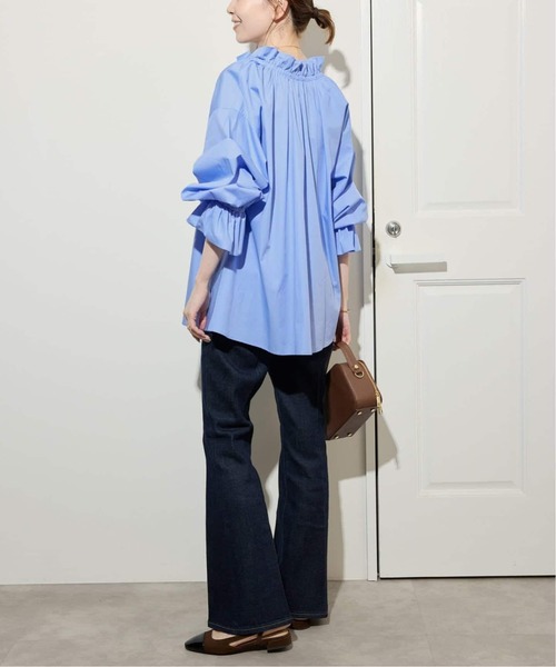 SLOBE IENA（スローブイエナ）の「《WEB限定/追加2》タイプライターフリルカラーブラウス（シャツ/ブラウス・レディース・サックスブルー・FREE）」の19枚目の写真