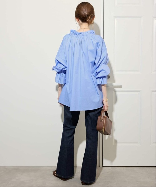 SLOBE IENA（スローブイエナ）の「《WEB限定/追加2》タイプライターフリルカラーブラウス（シャツ/ブラウス・レディース・サックスブルー・FREE）」の20枚目の写真