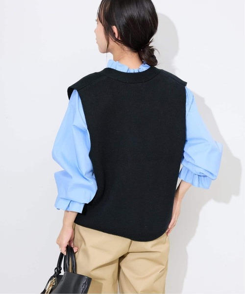 SLOBE IENA（スローブイエナ）の「《WEB限定/追加2》タイプライターフリルカラーブラウス（シャツ/ブラウス・レディース・サックスブルー・FREE）」の3枚目の写真