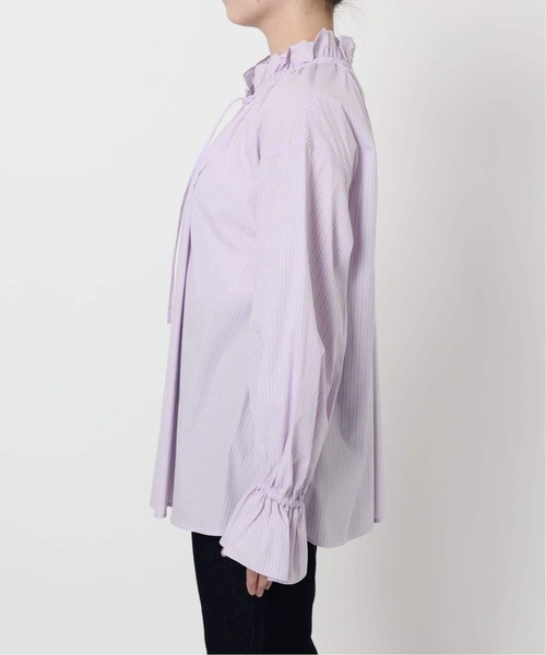 SLOBE IENA（スローブイエナ）の「《WEB限定/追加2》タイプライターフリルカラーブラウス（シャツ/ブラウス・レディース・サックスブルー・FREE）」の7枚目の写真