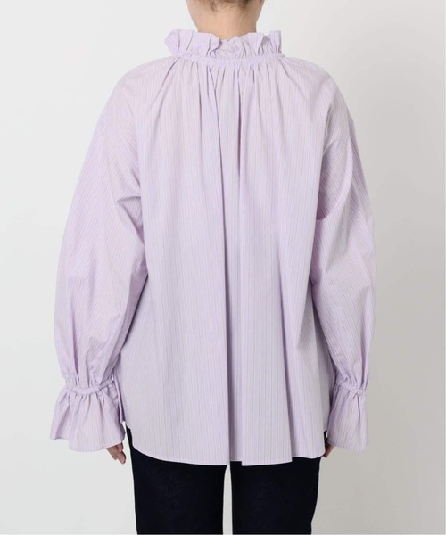 SLOBE IENA（スローブイエナ）の「《WEB限定/追加2》タイプライターフリルカラーブラウス（シャツ/ブラウス・レディース・サックスブルー・FREE）」の9枚目の写真