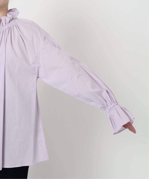 SLOBE IENA（スローブイエナ）の「《WEB限定/追加2》タイプライターフリルカラーブラウス（シャツ/ブラウス・レディース・サックスブルー・FREE）」の10枚目の写真