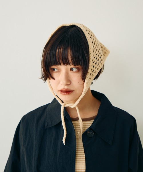 Crisp(クリスプ)の「メッシュニットバブーシュカ(その他ヘアアクセサリー・レディース・グレー/アイボリー/ブラウン・FREE)」の9枚目の写真