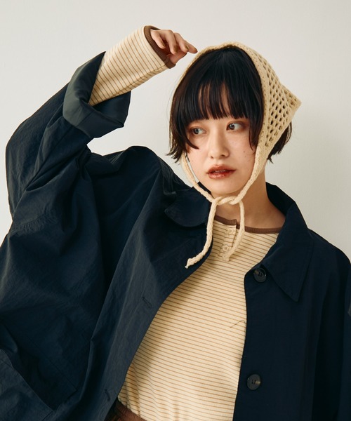 Crisp(クリスプ)の「メッシュニットバブーシュカ(その他ヘアアクセサリー・レディース・グレー/アイボリー/ブラウン・FREE)」の11枚目の写真