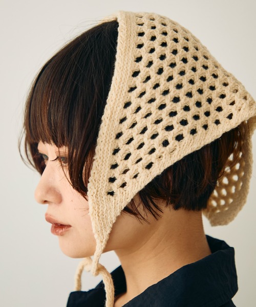 Crisp(クリスプ)の「メッシュニットバブーシュカ(その他ヘアアクセサリー・レディース・グレー/アイボリー/ブラウン・FREE)」の17枚目の写真