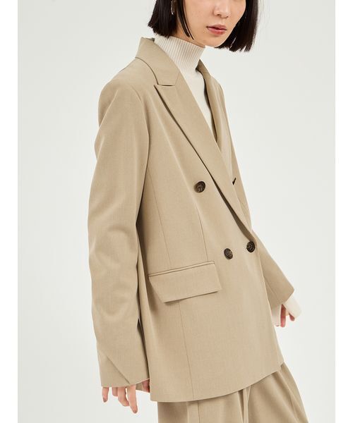 emmi（エミ）の「【セットアップ対応】ダブルブレストテーラードジャケット（テーラードジャケット・レディース・オリーブ/グレー・0/1）」の3枚目の写真