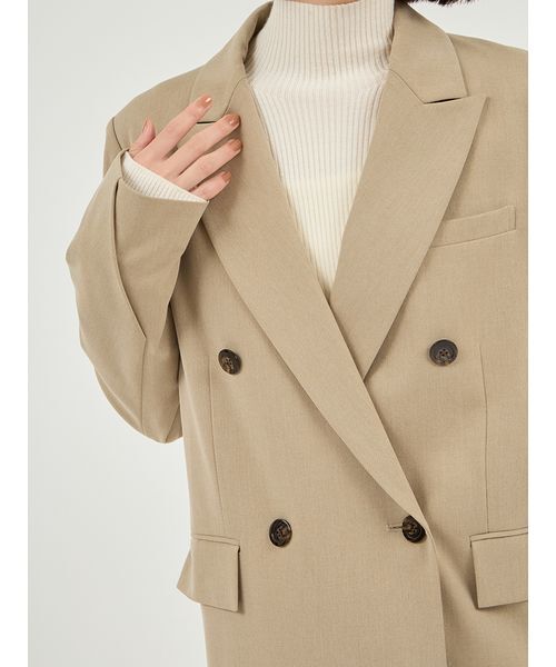 emmi（エミ）の「【セットアップ対応】ダブルブレストテーラードジャケット（テーラードジャケット・レディース・オリーブ/グレー・0/1）」の9枚目の写真