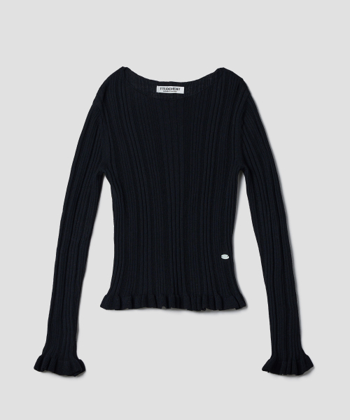 TTUDEMENT（トュードメント）の「BOATNECK RIB KNIT_BLACK（ニット/セーター・レディース・その他・FREE）」の3枚目の写真