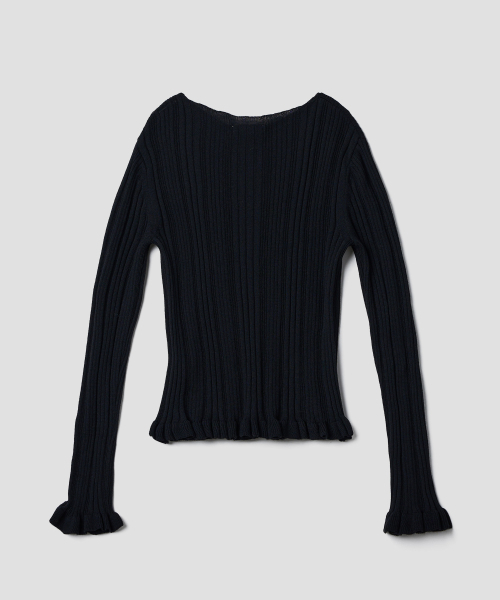 TTUDEMENT（トュードメント）の「BOATNECK RIB KNIT_BLACK（ニット/セーター・レディース・その他・FREE）」の4枚目の写真